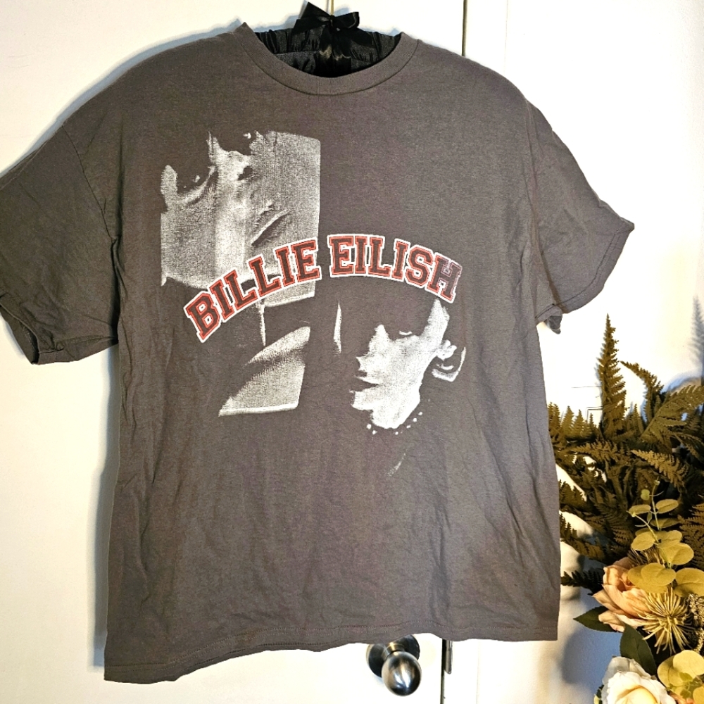 Billie Eilish XXL Official Merch Gray Graphic T-Shirt